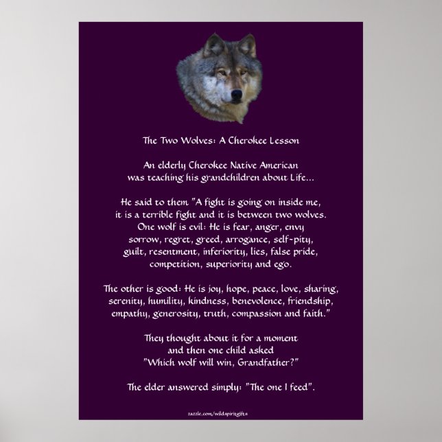 DEUX LOUPS CHEROKEE TALE Poster d'art (Devant)