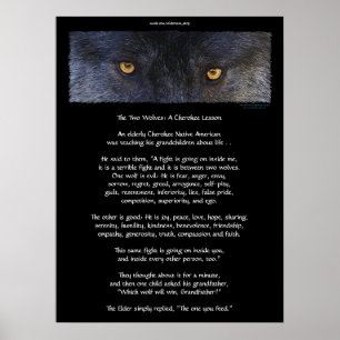DEUX LOUPS CHEROKEE TALE Poster d'art