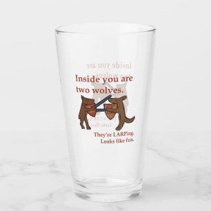 Deux Loups Médiévaux Tasse en Verre