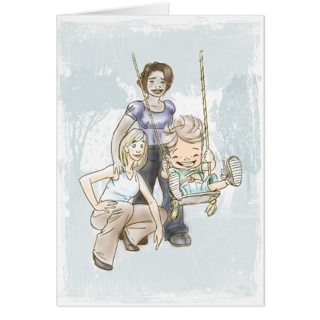 Deux mamans - enfant de oscillation (Devant)