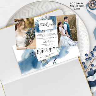 Deux Mariages Photo Aquarelle Bleue Merci Floral