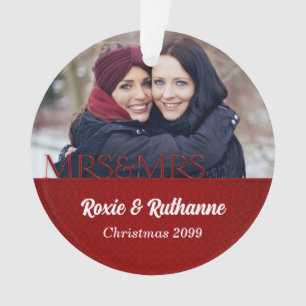 Deux mariées Mme & Mme Red Damask Photo
