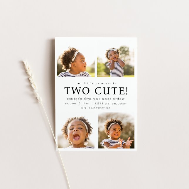 Deux mignons deuxième Invitation d'anniversaire av (Créateur téléchargé)