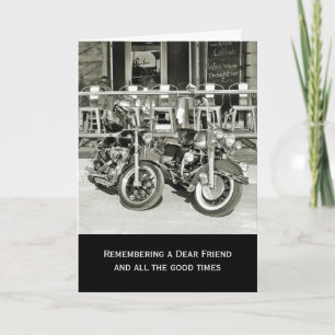 Deux motocyclettes Vintages Carte de Sympathie