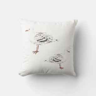 Deux mouettes Aquarelle Coussin Oreiller