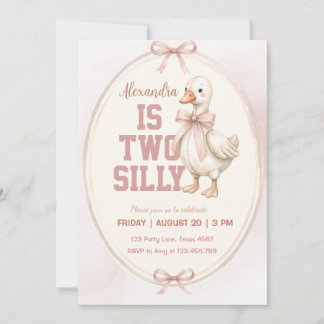 deux oie stupide rose invitation d'anniversaire