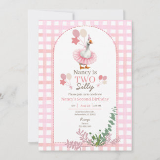 Deux oies soires 2e Invitation rose anniversaire
