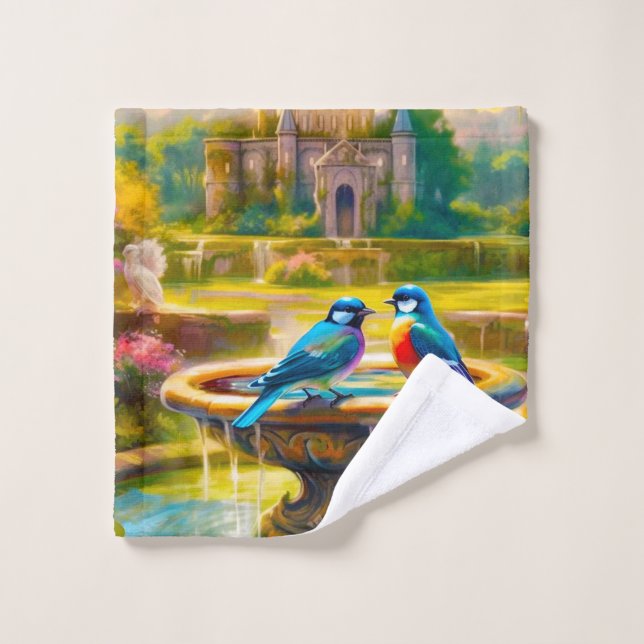 Deux oiseaux (Gant de toilette)