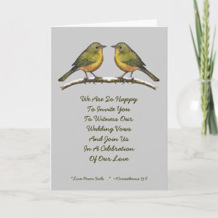 Deux oiseaux : Invitation de mariage d'hiver