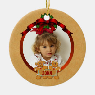 Deux Ornement Visite Gingerbread Enfants