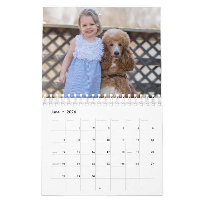 Deux page, petit, blanc calendrier (Jun 2026)
