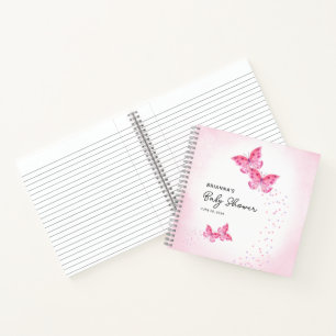 Deux papillons Twin Girls Baby shower livre d'invi