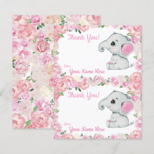 Deux par page Merci Cartes Elephant Girl Douche