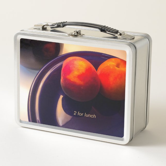 Deux pêches Encore Vie Métal Lunchbox (Devant)
