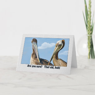 Deux Pélicans Brown Carte de voeux d'anniversaire