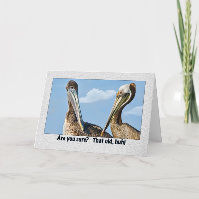 Deux Pélicans Brown Carte de voeux d'anniversaire (Devant)