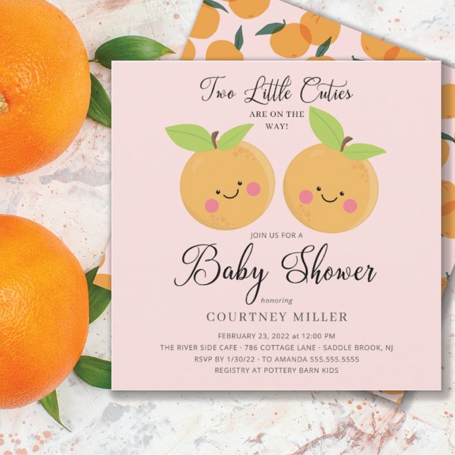 Deux petites cuties Twins Baby shower Invitation (Créateur téléchargé)