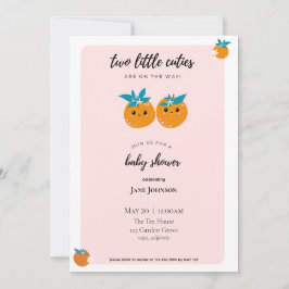 Deux petites cuties Twins Baby shower Invitation