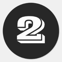 Deux petits stickers ronds à numéro noir par Janz