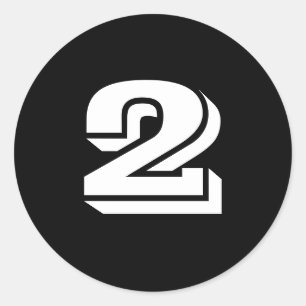 Deux petits stickers ronds à numéro noir par Janz