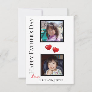 Deux photo Happy Fête des pères Carte personnalisé
