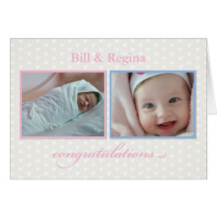Deux Photo Nouveau Bébé Félicitations Personnalisa