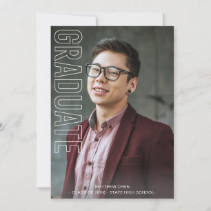 Deux photo type amusant Graduate Faire-part V2