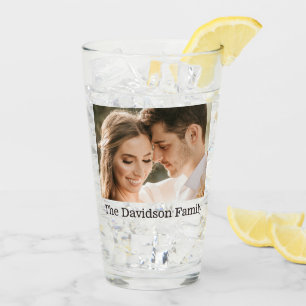 Deux photos et verre personnalisé 16oz pinte
