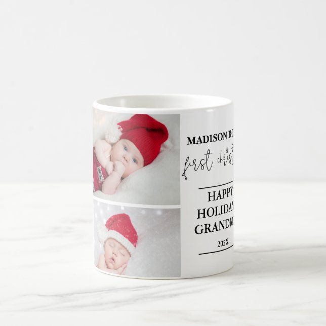 Deux photos Première Grand-mère de Noël Mug (Centre)