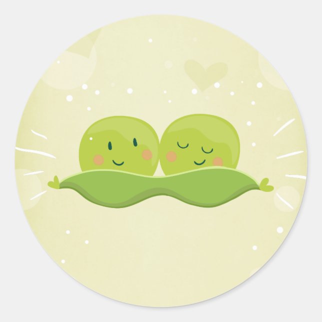 Deux pois dans un autocollant de pod Twin baby sho (Devant)