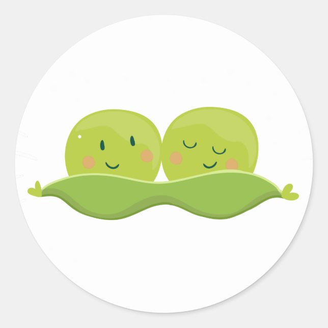 Deux pois dans un autocollant de pod Twin baby sho (Devant)