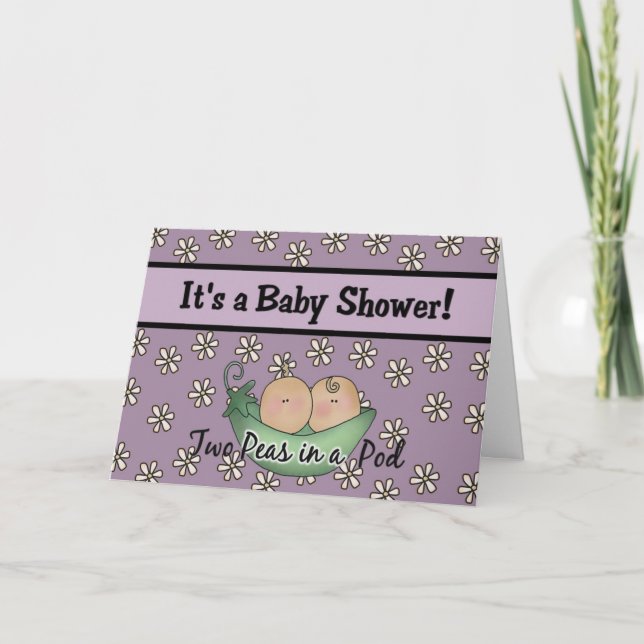Deux Pois Dans Un Bébé Bébé Douche Invitations (Devant)