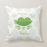 Deux pois dans un coussin de cosse jumelle le