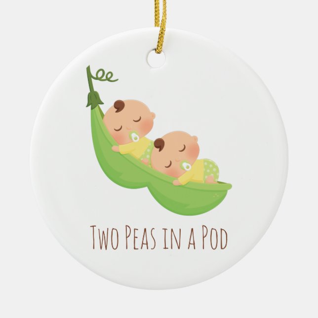 Deux pois dans un ornement jumel mignon de bébés (Devant)