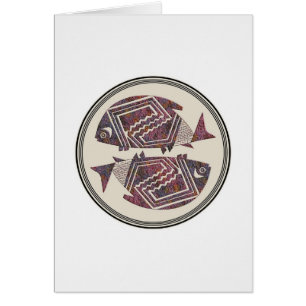 Deux Poissons, Poterie Mimbres, Carte Image 18