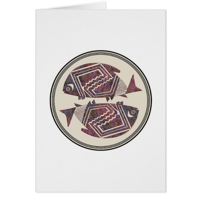 Deux Poissons, Poterie Mimbres, Carte Image 18 (Devant)