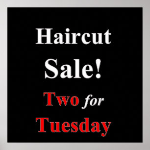 Deux pour mardi Haircut Vente Poster Matte