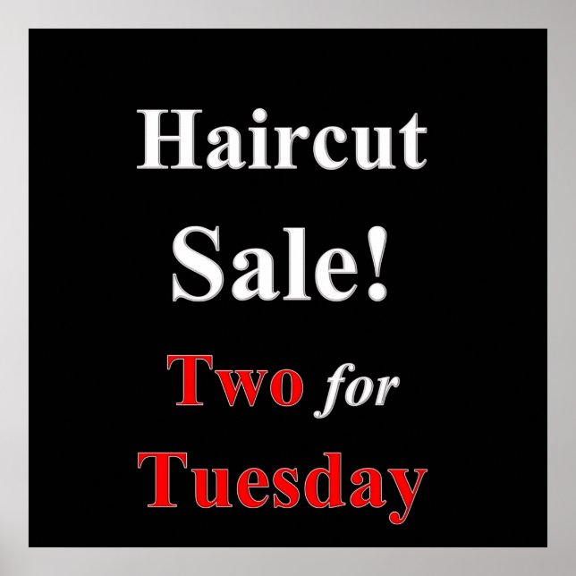 Deux pour mardi Haircut Vente Poster Matte (Devant)