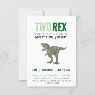 Deux Rex Trex Dinosaur Invitation Anniversaire 2 a