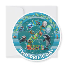 Deux-riffic Day Round Anniversaire Invitations