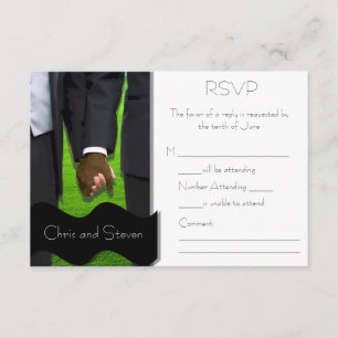 Deux Salles Personnalisé Mariage Gay RSVP (Bi-Race