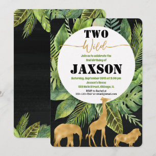 Deux sauvages invitations garçon de 2ème anniversa
