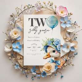 Deux soyeux Goose Boy 2e Invitation anniversaire