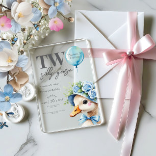 Deux soyeux Goose Boy 2e Invitation anniversaire