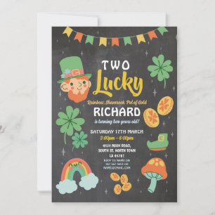 Deux St. Patricks Jour 2e anniversaire Invitation 
