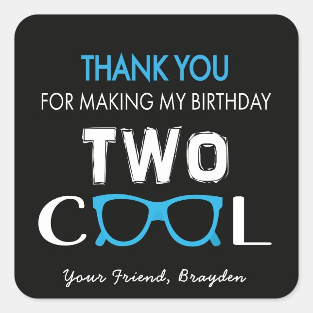 Deux Stickers Merci Cool d'anniversaire (Devant)