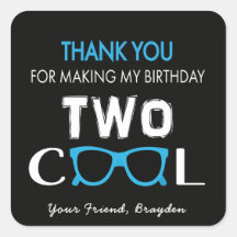 Deux Stickers Merci Cool d'anniversaire