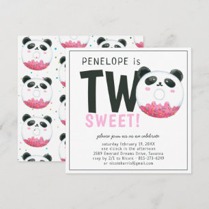 Deux Sucrés Invitation d'anniversaire Panda Donu