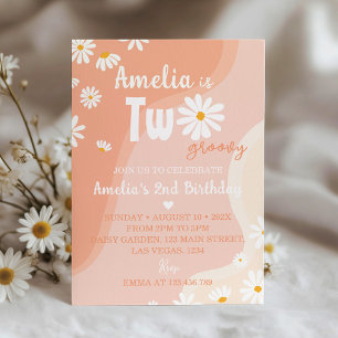 Deux Super Daisy 2e Invitation d'anniversaire