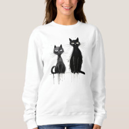 Deux Sweatshirts de chats noirs